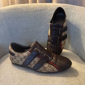Gucci Brown and Beige Monogram Shoe Trainer Sneakers